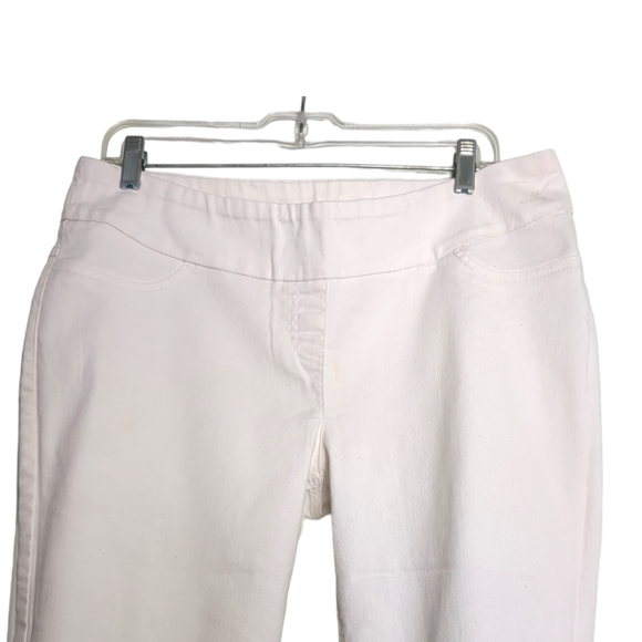 Carrol Reed White Pull up Stretch Capris Size 12 - Picture 2 of 9